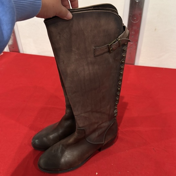 Arturo Chiang Brown Over the Knee Boots Classic Style - Picture 2 of 4